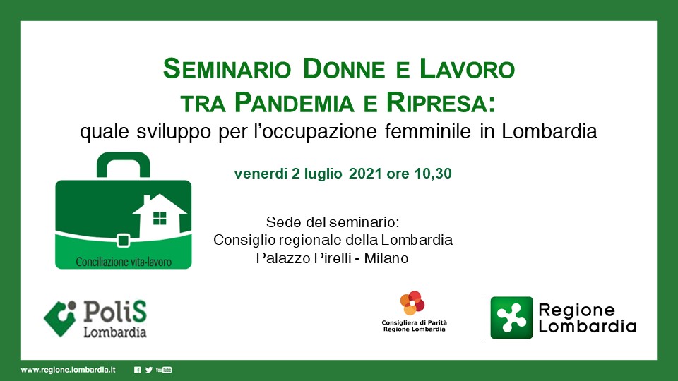 Locandina seminario Donne e Lavoro al tempo del Covid 2 luglio 2021