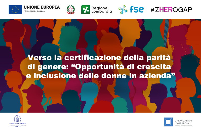 Grafica del seminario Verso la Certificazione della parità di Genere "Opportunità di crescita e inclusione delle donne in azienda "