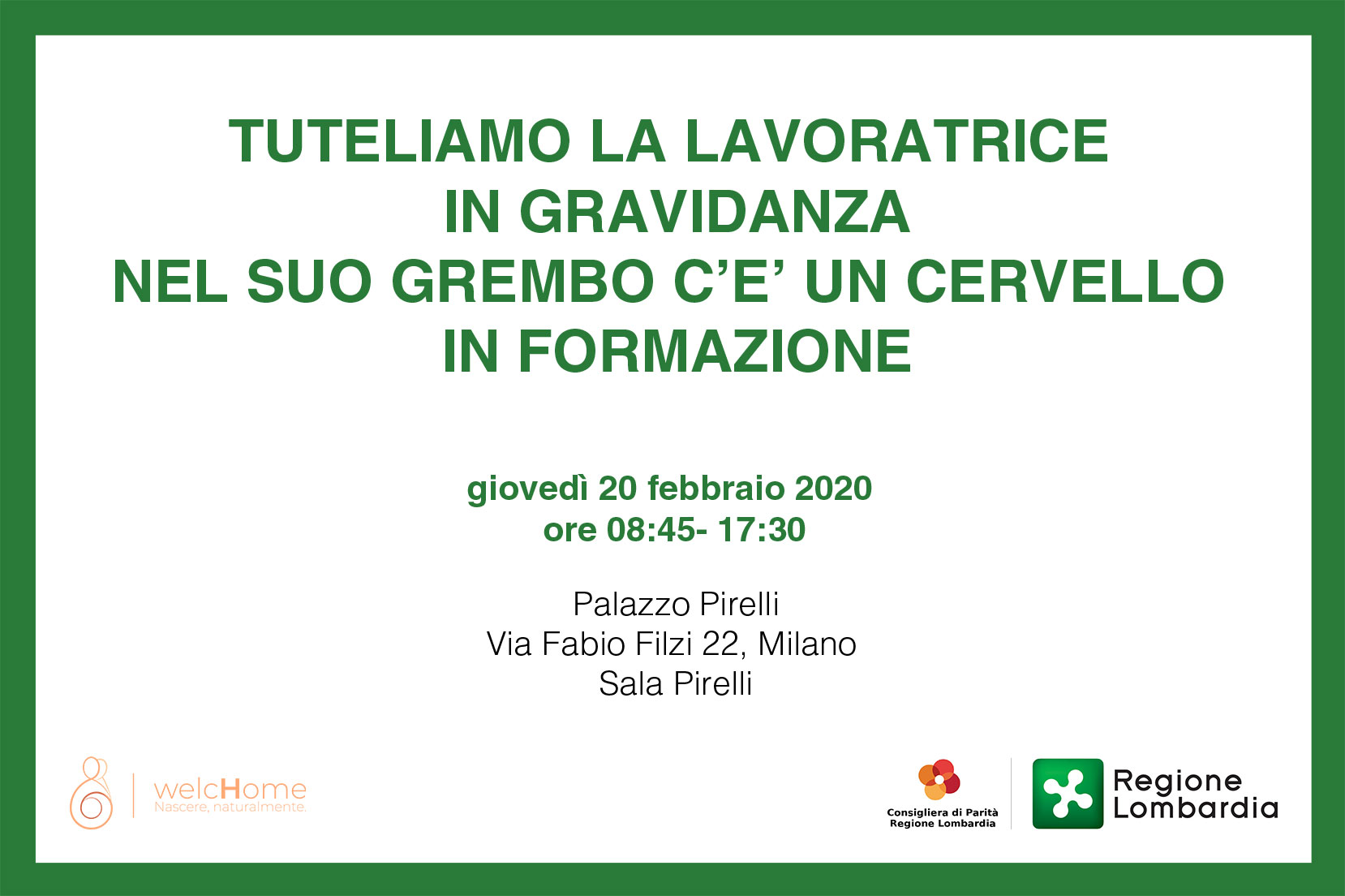 Locandina evento tutela lavoratrice in gravidanza