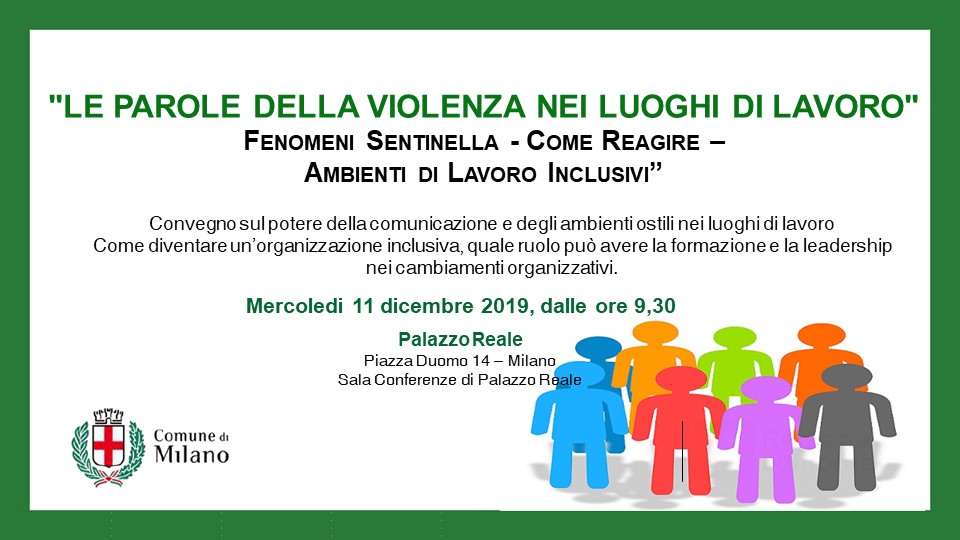 Locandina convegno "Le parole della violenza" - CUG Comune di Milano