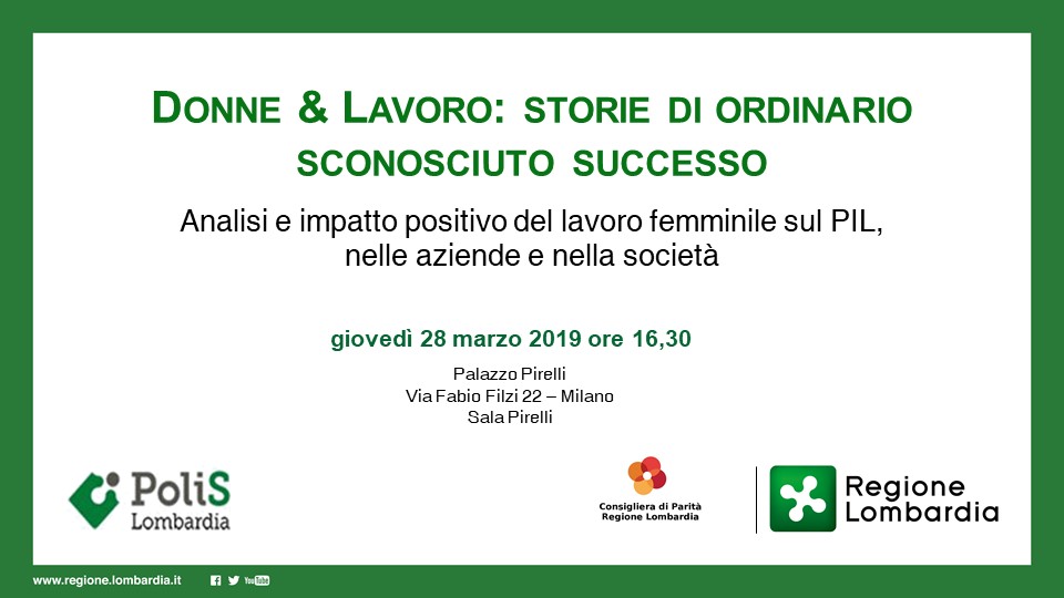 Locandina evento "Donne & Lavoro" del 28 marzo 2019