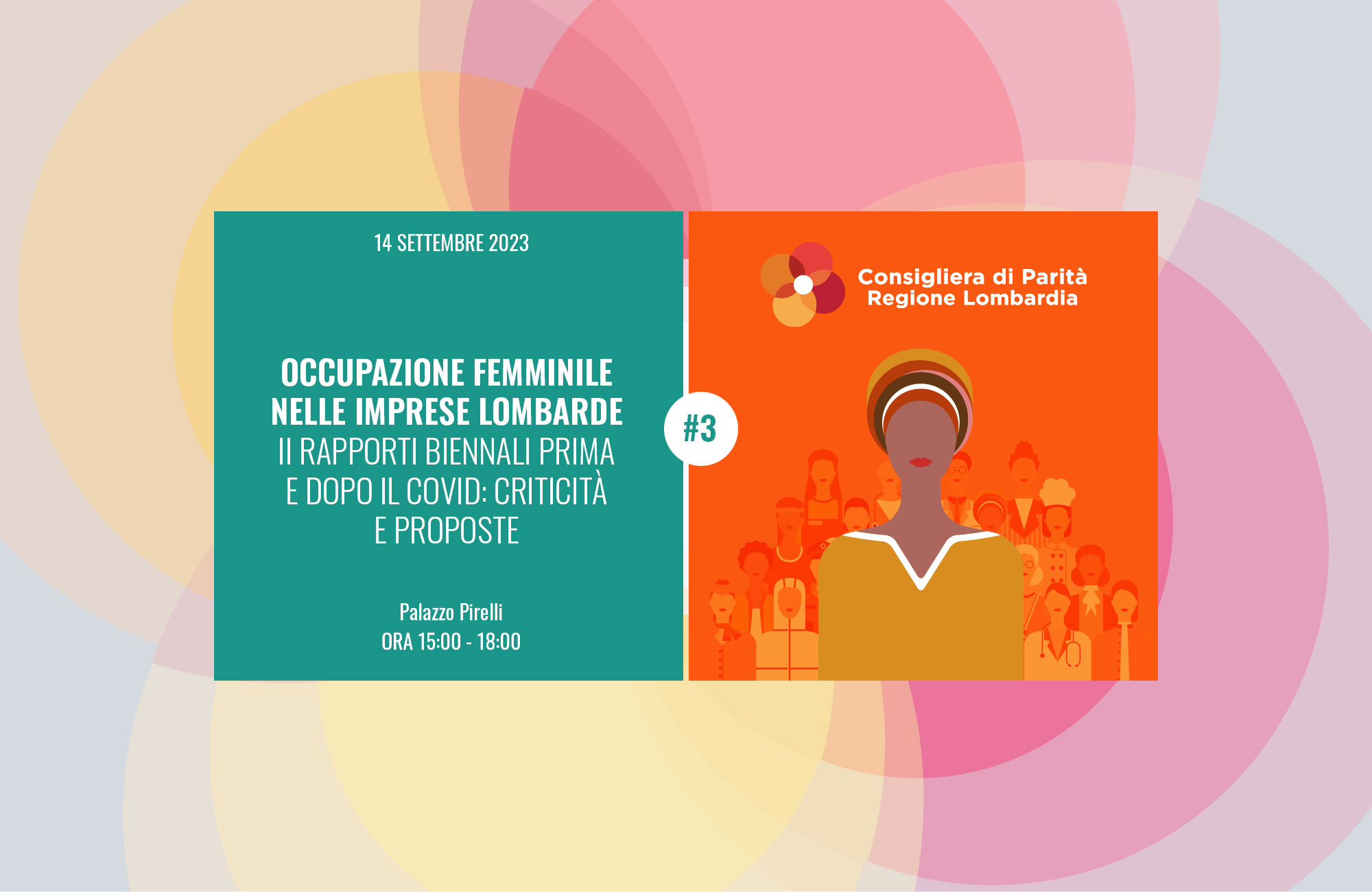 grafica evento Occupazione femminile nelle imprese lombarde. I Rapporti Biennali prima e dopo il covid: criticità e proposte