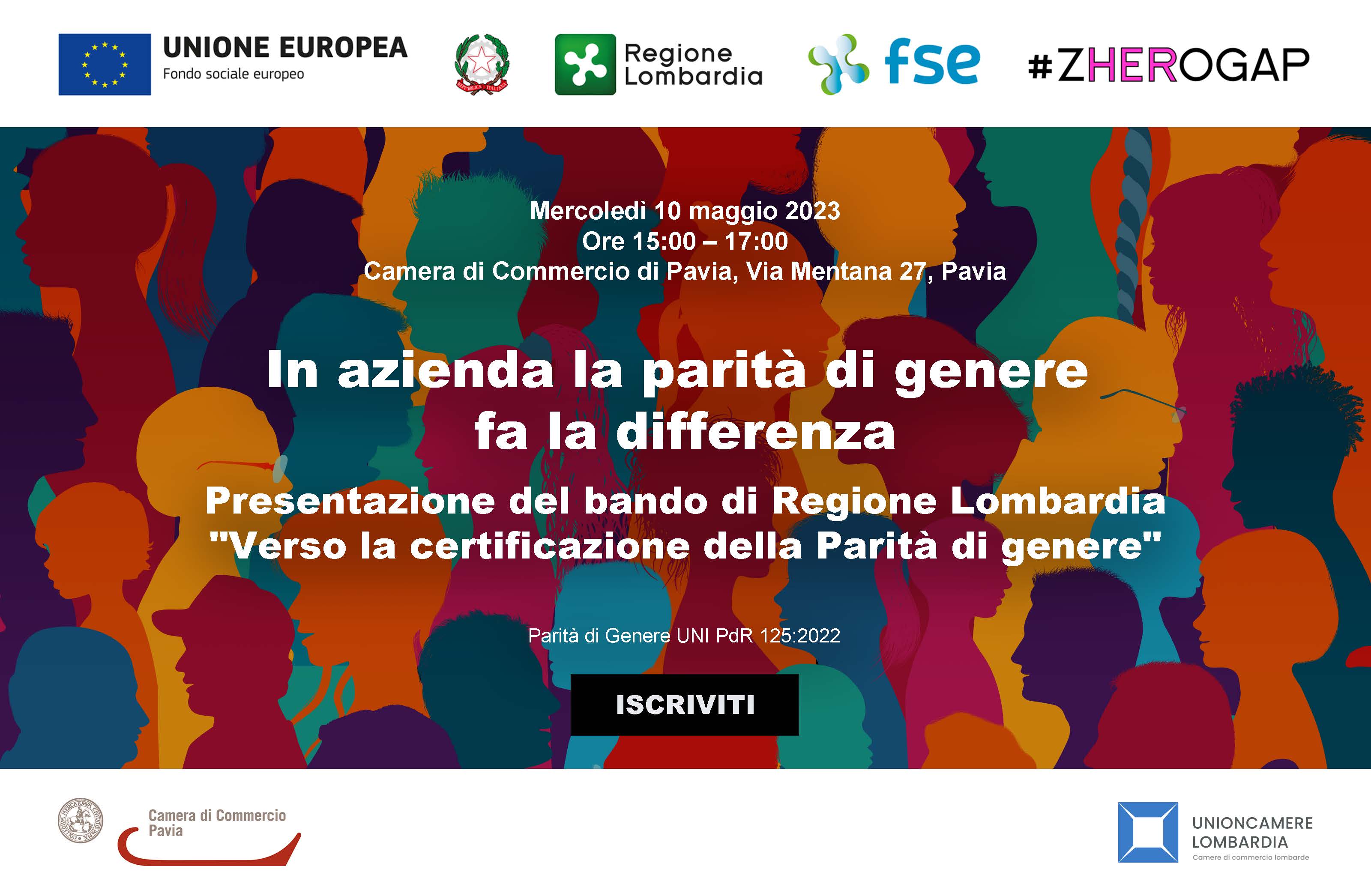 Grafica dell'evento Bando Certificazione Parità di Genere