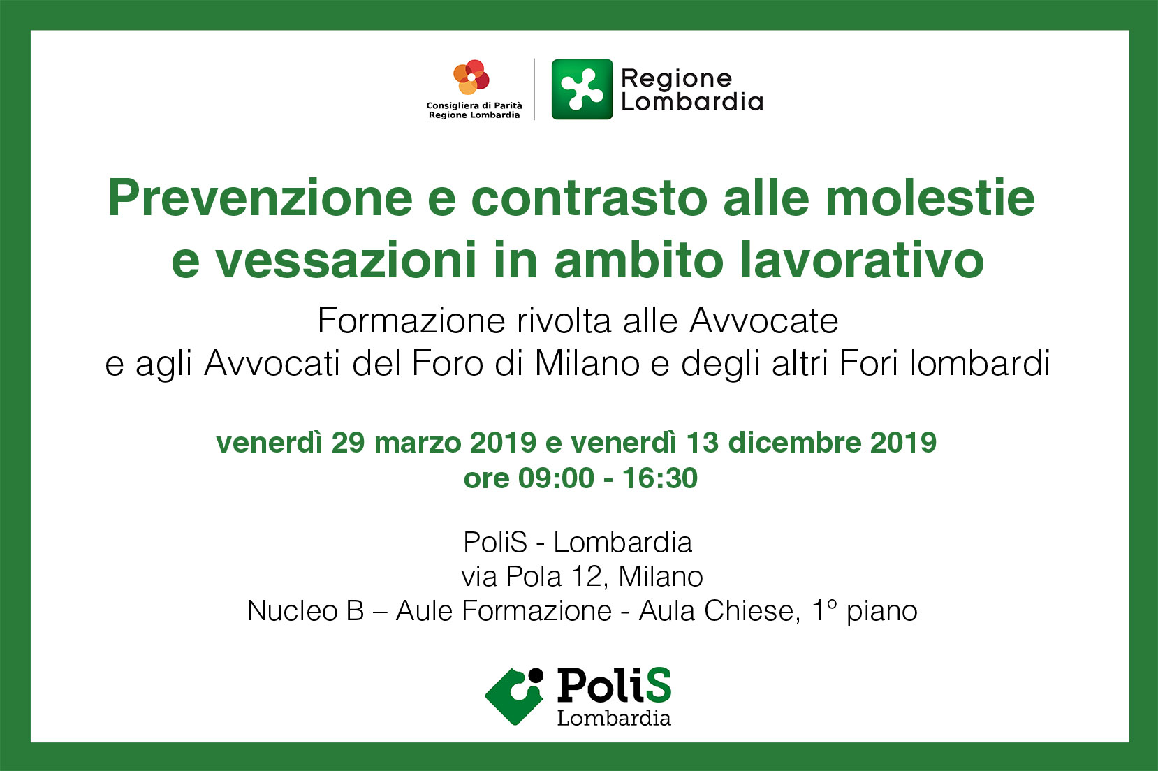 Immagine evento 29 novembre e 13 dicembre 2019